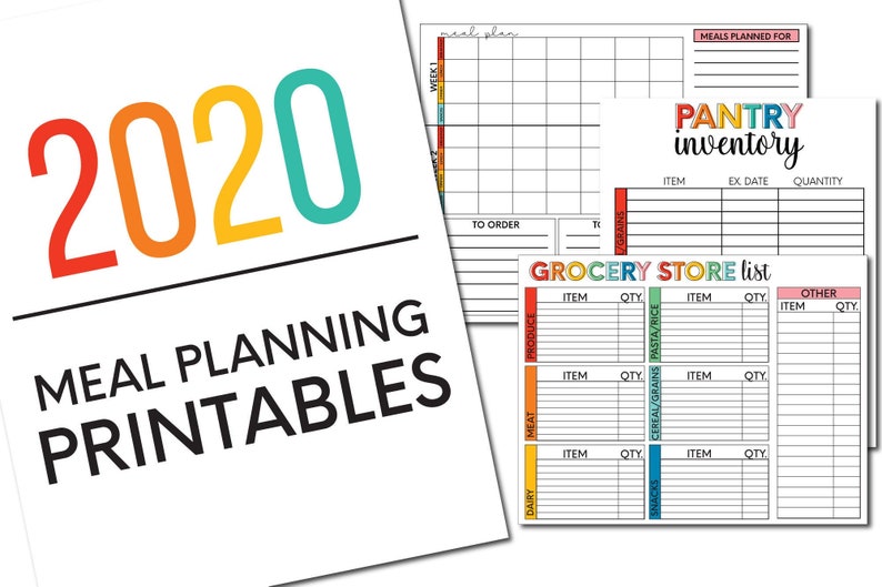 Printable Meal Planning Bundle  Editable image 1