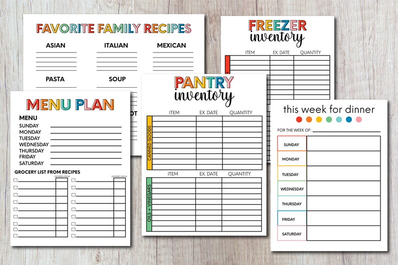 Printable Meal Planning Bundle  Editable image 4