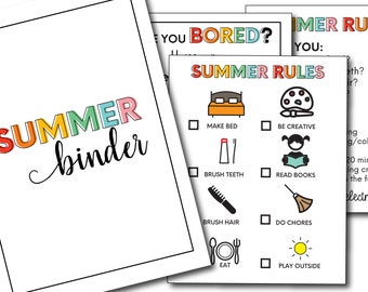 Printable Summer Binder- Editable