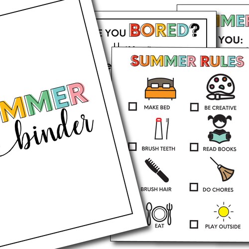 Printable Summer Binder- Editable