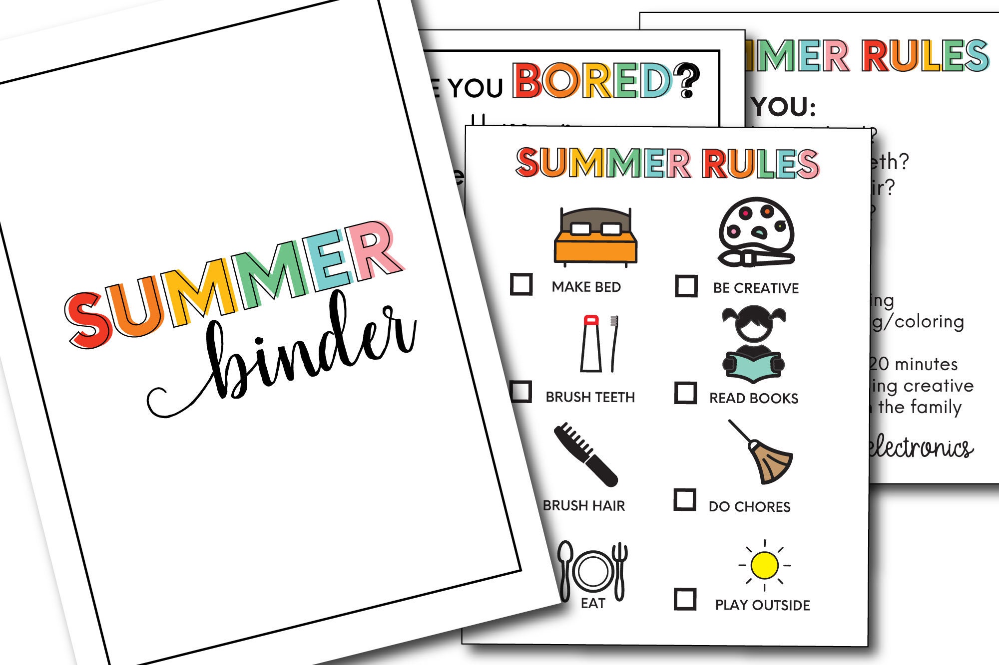 Printable Summer Binder- Editable