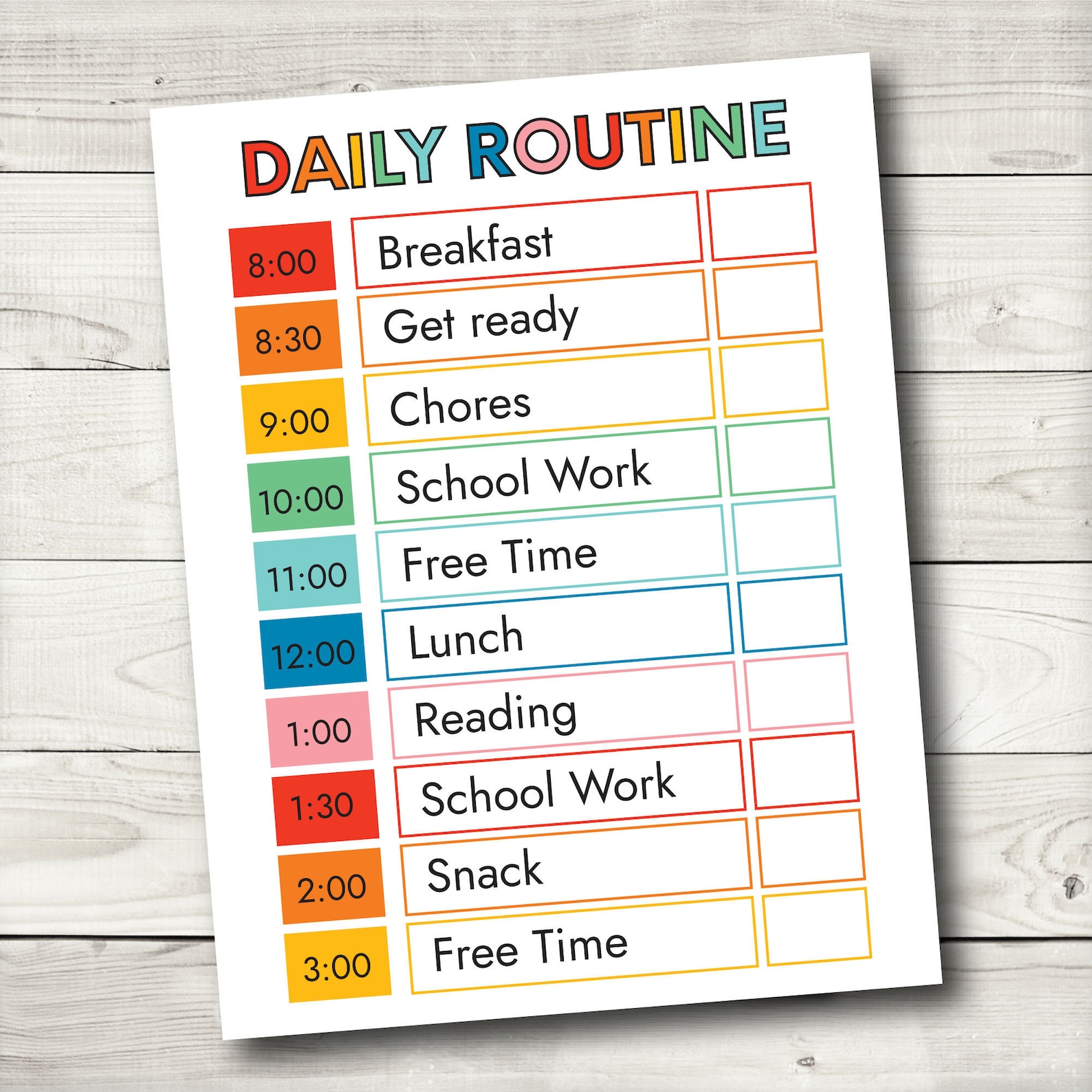 Daily Routineprintable Daily Routine Responsibility Chart - Etsy