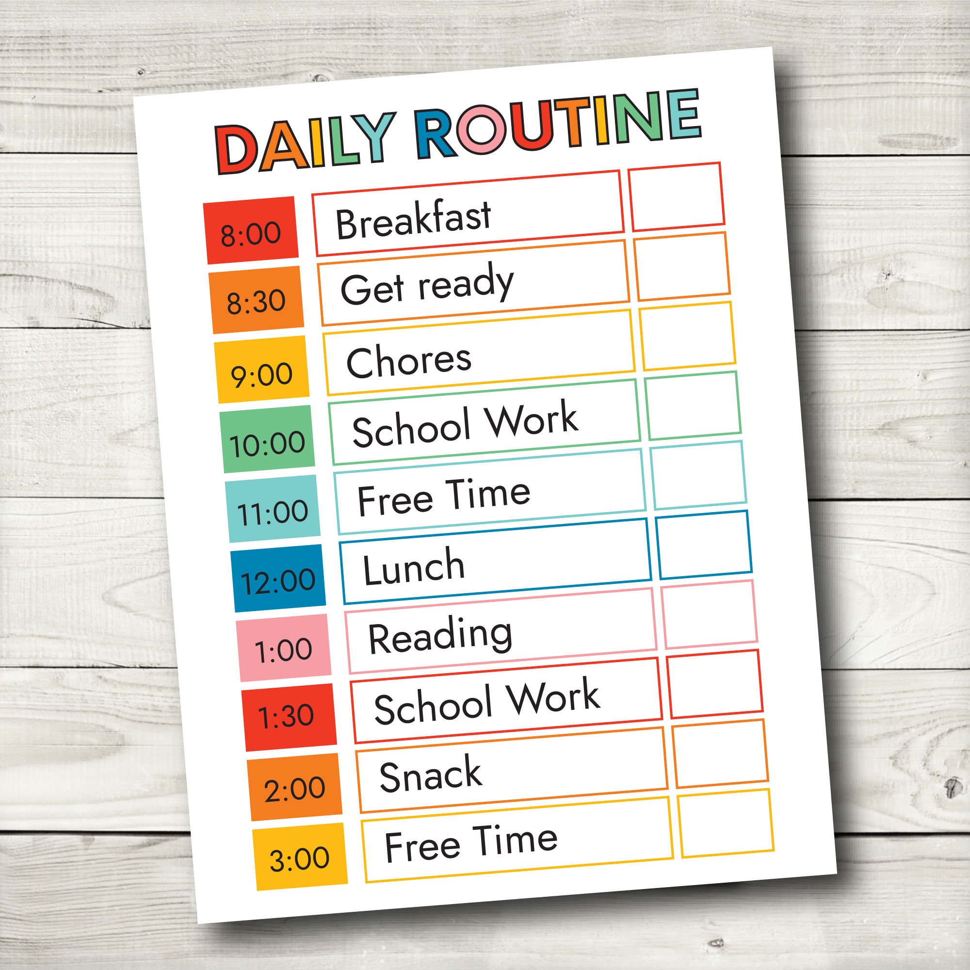 Daily Chore Chart For