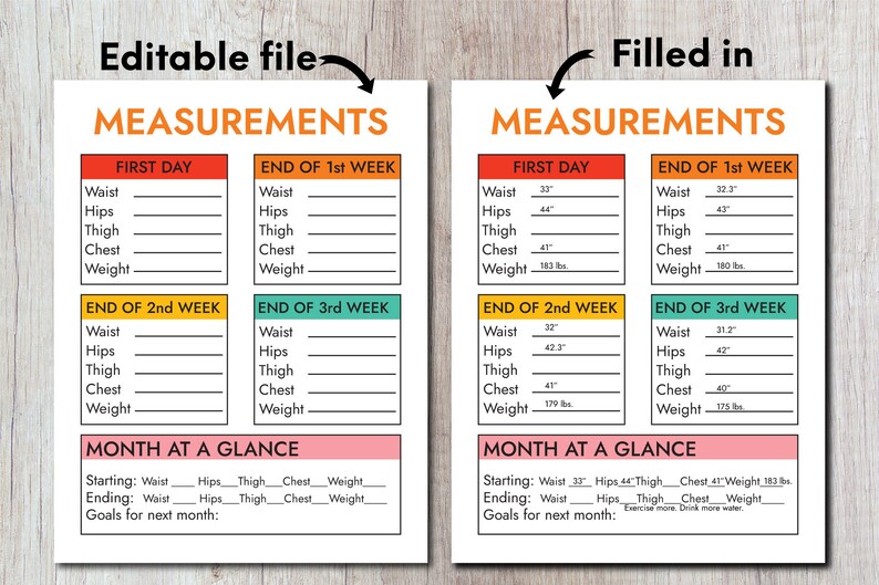 Printable Get Healthy Fitness Planner Weight Loss Tracker image 3