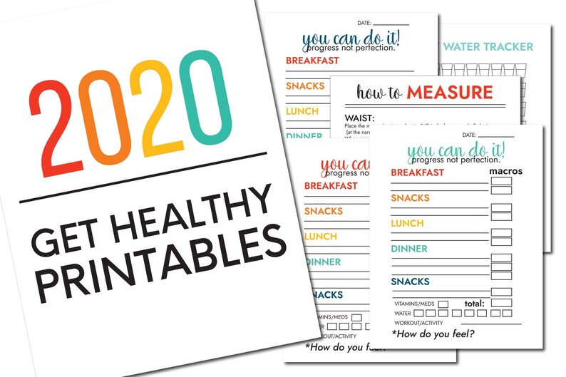 Printable Get Healthy Fitness Planner Weight Loss Tracker image 1