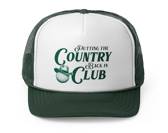 Gorra de camionero de vaquero de club de campo / Gorra de golf estilo western / Gorra de golf divertida / Gorra de golf de vaquero / Regalo de golf de club de campo