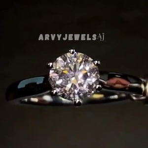 Round Cut Cathedral Moissanite Engagement, Tulip Petal Setting Wedding Ring, 6 Prong Solitaire Rings for Women, Perfect Anniversary Gifts.
