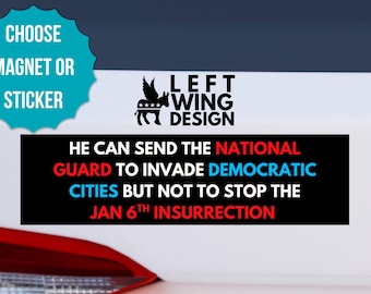 Anti Trump Bumper Sticker or Car Magnet Anti MAGA FDT Anti Republican Anti Conservative Love Not Hate Political Violence Anti Fascist