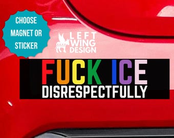 Que se joda ICE, pegatina para parachoques de coche irrespetuosamente, protesta por la abolición de ICE