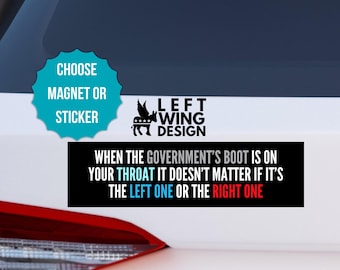 It's Not Left vs. Right Car Magnet Bumper Sticker Anti Government