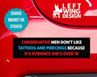 Anticonservatieve bumpersticker automagneet