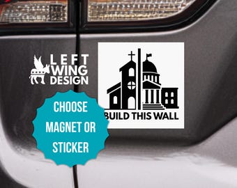 Separation of Church and State Square Car Magnet Sticker Anti Christian Nationalism
