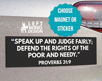 Anti Republican Bible Verse Car Magnet or Bumper Sticker Political Anti Trump Bible verse Anti-MAGA Pro Immigration Anti ICE