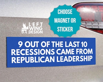 Anti Republican Car Magnet 10x3 Anti Maga Political Democrat Bumper Sticker Anti GOP Traitor Trump FDT Anti Trump Trickle Down Economics