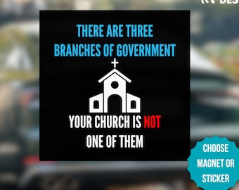 Separation of Church and State Car Magnet Bumper Sticker Democrat Political Anti Republican Conservative Hate Progressive Leftist Protest