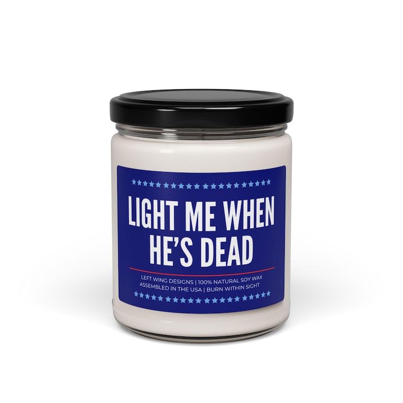 Funny Anti Trump Soy Candle Anti Republican FDT Democrat Liberal Political Vote Blue Progressive Gift Protest Resist image 3