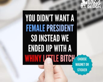 Anti Trump War Square Car Magnet Sticker Female President