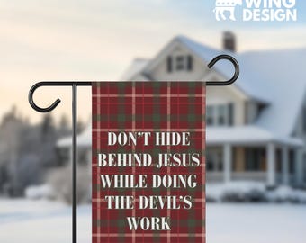 Holiday Devils Work Yard Flag Political Sign Anti Religion Christian