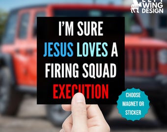 Anti Execution Square Car Magnet Sticker Anti Trump WWJD