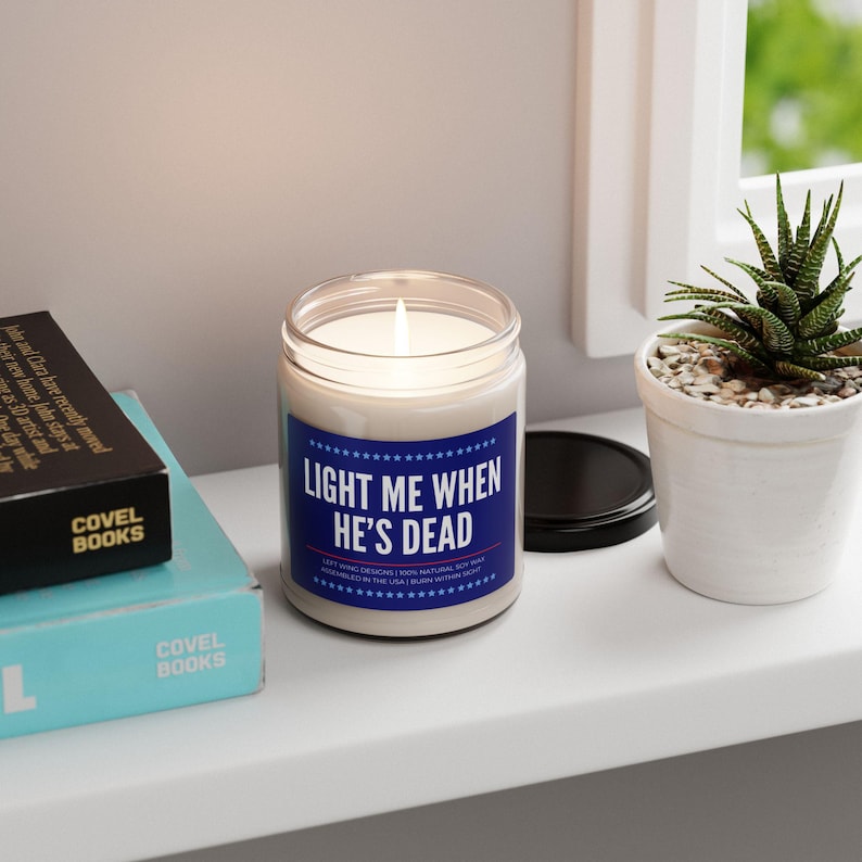 Funny Anti Trump Soy Candle Anti Republican FDT Democrat Liberal Political Vote Blue Progressive Gift Protest Resist image 6
