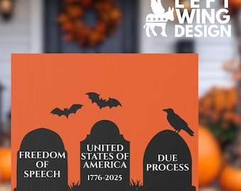 Halloween Political Yard Sign War Against America Christian Nationalists Anti Republican MAGA Protest Sign FDT Anti Trump