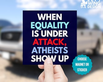 Equality Under Attack Car Magnet Square Bumper Sticker Anti Trump Republican FDT Leftist Atheist