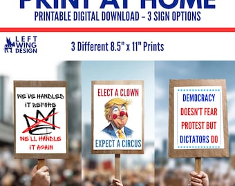 Anti Trump No Kings Printable Protest Sign Digital Art Make Your Own Print At Home