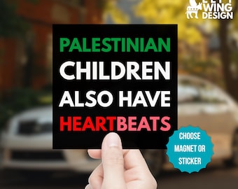 Free Palestine Square Car Magnet Sticker Anti Zionism Genocide