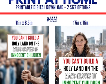 Anti Trump Printable Protest Sign Digital Art to Print Make Your Own Print At Home No Kings Leftist Progressive Democrat Free Palestine