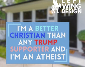 Ateist Anti Trump Gårdsskylt Anti MAGA Protestskylt