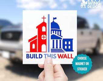 Separation of Church and State Square Car Magnet Sticker Anti Christian Nationalism