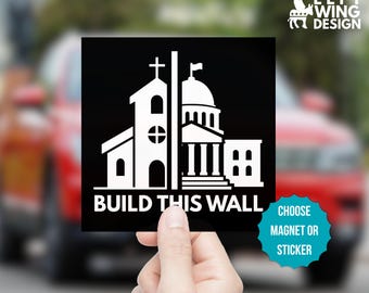Separation of Church and State Square Car Magnet Sticker Anti Christian Nationalism