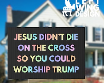 Anti Trump-werfbord Christelijk protest gazonbord