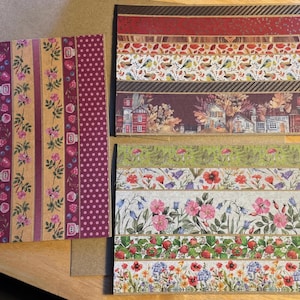 Carte de vœux style patchwork - toutes occasions - fête des mères, anniversaire - fabriquée à la main - carte double 10 x 15 cm + enveloppe