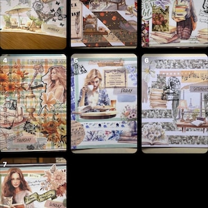 Carte double réalisée à la main, fête, anniversaire, toutes occasions - série « good week » - carte double + enveloppe assortie