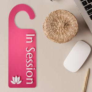 In Session Door Knob Hanger - For Beauty Salons, Lash Technicians, Therapist,  Do Not Disturb Sign, Office Door Signs, Privacy Signage,