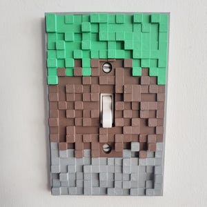 Gaming-Inspired Light Switch Cover - Pixel Block Design for Kids & Gamers, Fun and Custom Wall Plate Cover, Room Home Decor, Rocker, Outlet