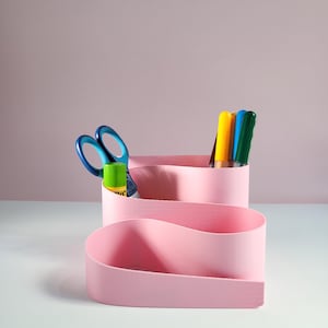 Modern S-Shaped Desk Organizer – Pencil Holder | Office Storage Tray | Teacher Gift | Minimalist Organizer