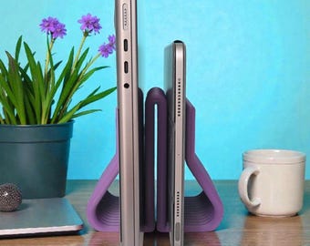 Dual Vertical Laptop Stand | Custom Color Double Holder in Multiple Sizes