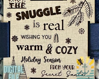 Christmas blanket tag laser SVG, personalized gift for him and her, holiday gift tag digital design, Christmas gift tag, laser cut design