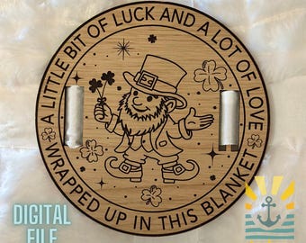 Leprechaun Clover Blanket Tag SVG | Laser Engraved Gift (Digital File)