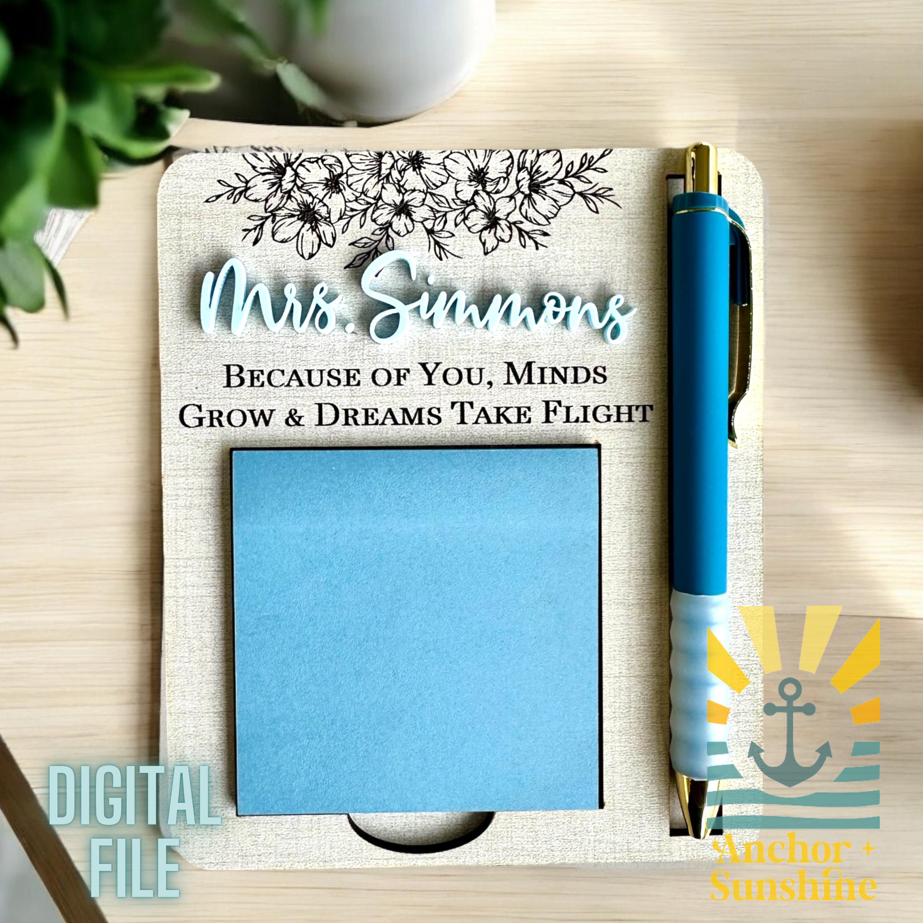 Secretary Sticky Notes Sticky Note Pad Holder SVG, Teacher Appreciation Week, Mothers Day ...