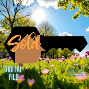 Mäklare SÅLD nyckelskylt SVG-fil – Nyckelpropfil för laser, fastighetsmäklarens stängningsdag fotoprop anpassningsbar, digital design, laserskuren #6