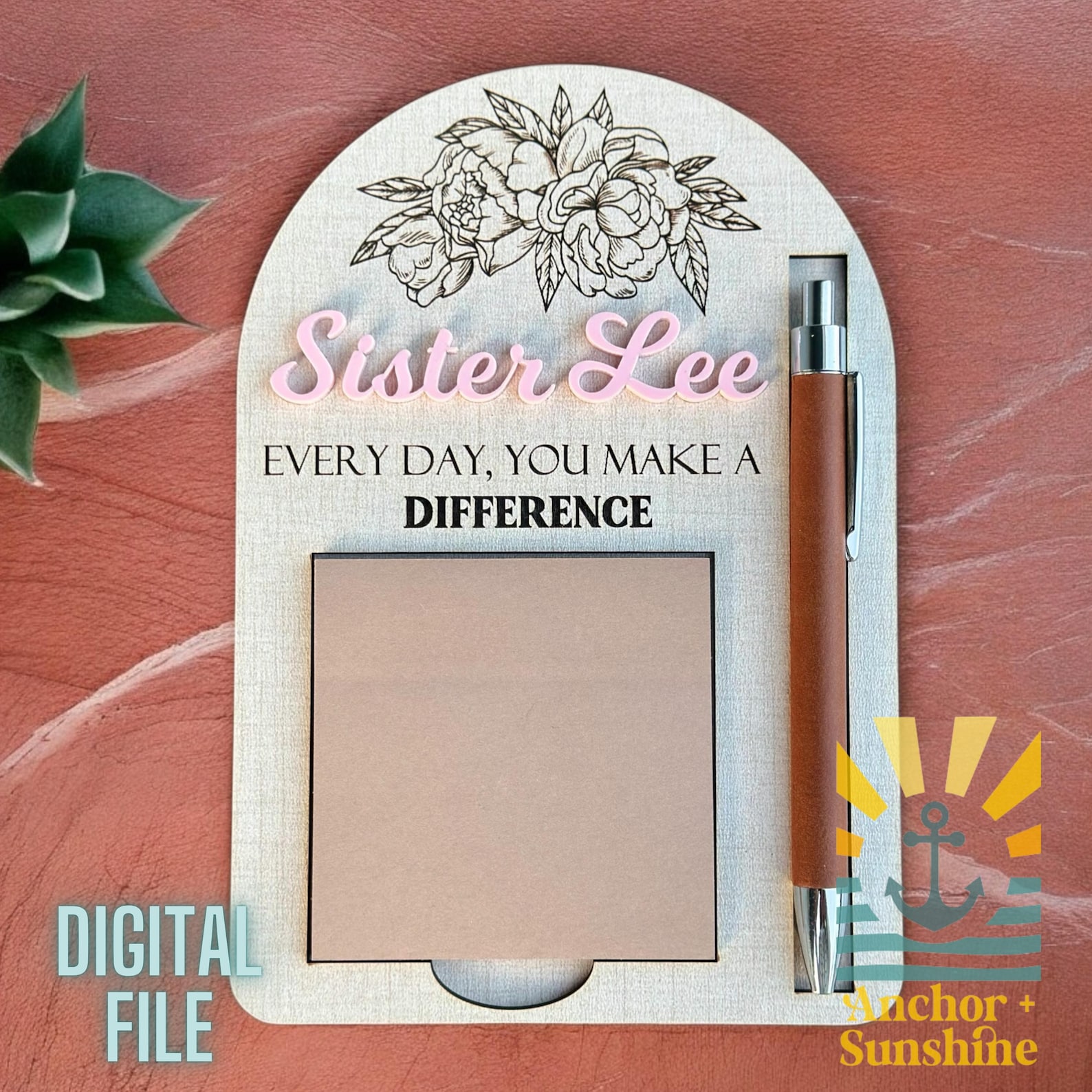 Secretary Sticky Notes Sticky Note Pad Holder SVG, Teacher Appreciation Week, Mothers Day ...