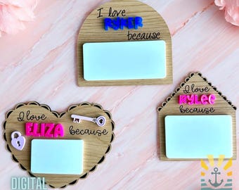 Valentine's Day dry-erase message boards SVG, Set of 3, Love note board, Digital file