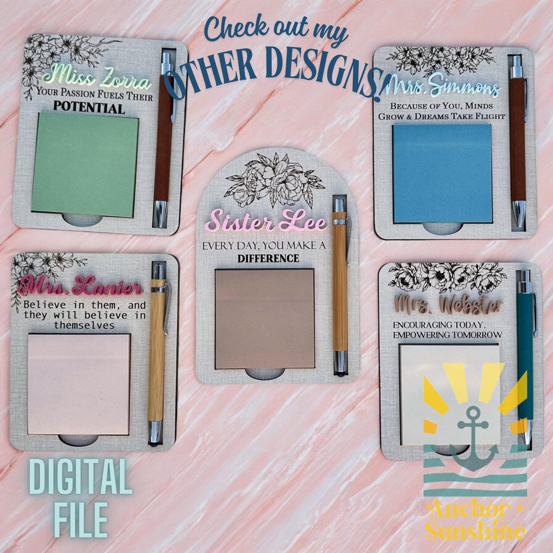 Sticky Note Pad Holder SVG, Teacher Appreciation Week, Mothers Day ...