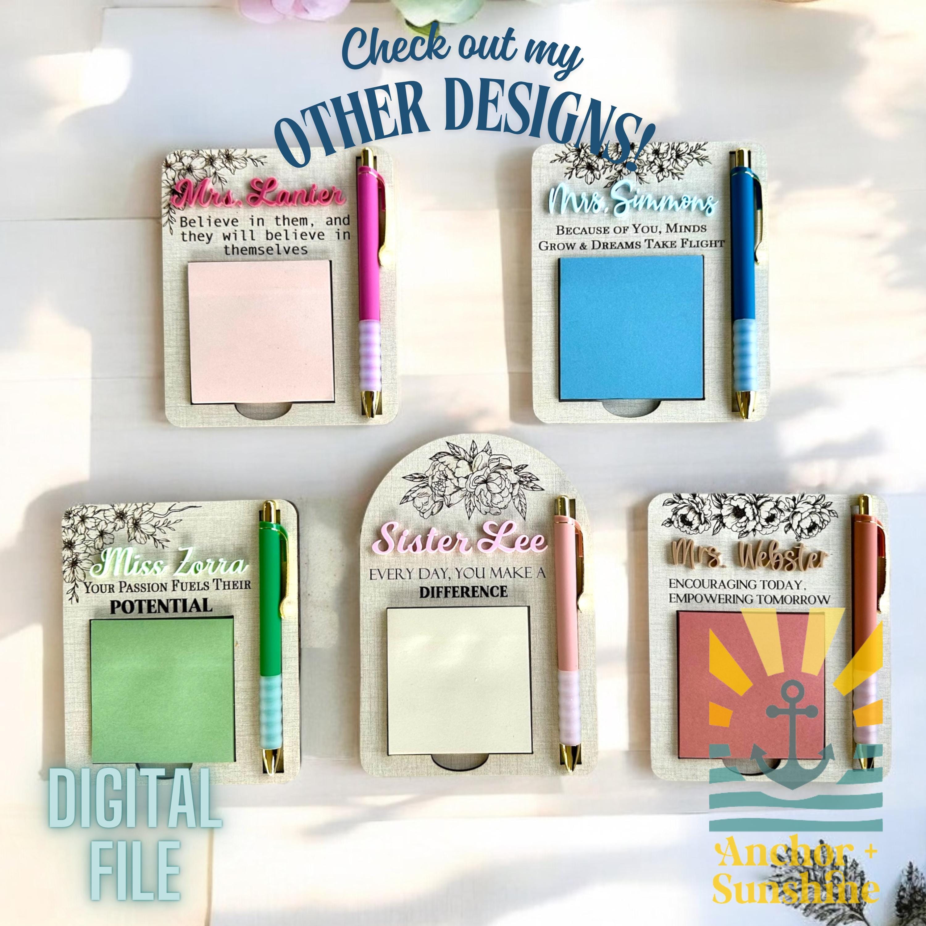 Sticky Note Pad Holder SVG, Teacher Appreciation Week, Mothers Day ...