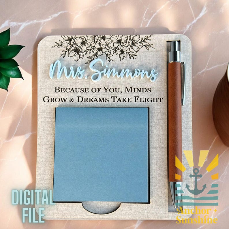 Secretary Sticky Notes Set of 5 Sticky Note Pad Holder SVG, Teacher Appreciation Week, Mother ...