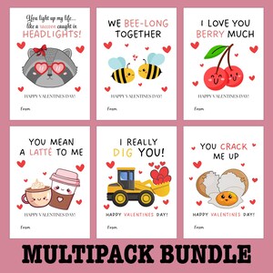 EDITIERBARE druckbare Valentinstagskarten-Set, Valentinstagskarten im Klassenzimmer, Valentinstagskarten für Kinder, Valentinstagskarten für Mädchen, Valentinstagskarten für Kinder im Klassenzimmer