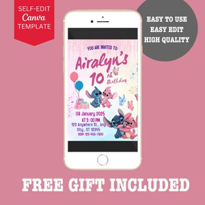 Stitch Invitation, Stitch Birthday Invitation, Lilo and Stitch, Lilo and Stitch Invitation, Stitch, Editable Invitation, Instant Download